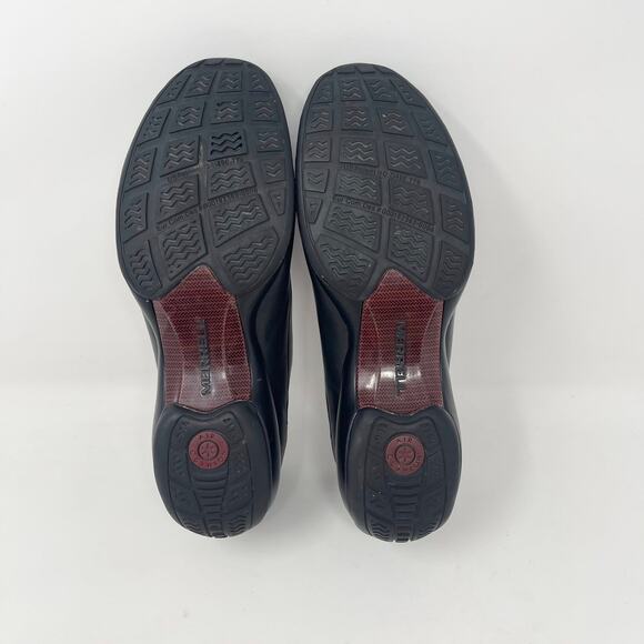 Merrell Spire Slip On Stretch Shoe Womens 10 Black Leather Comfort Wedge - Picture 7 of 8